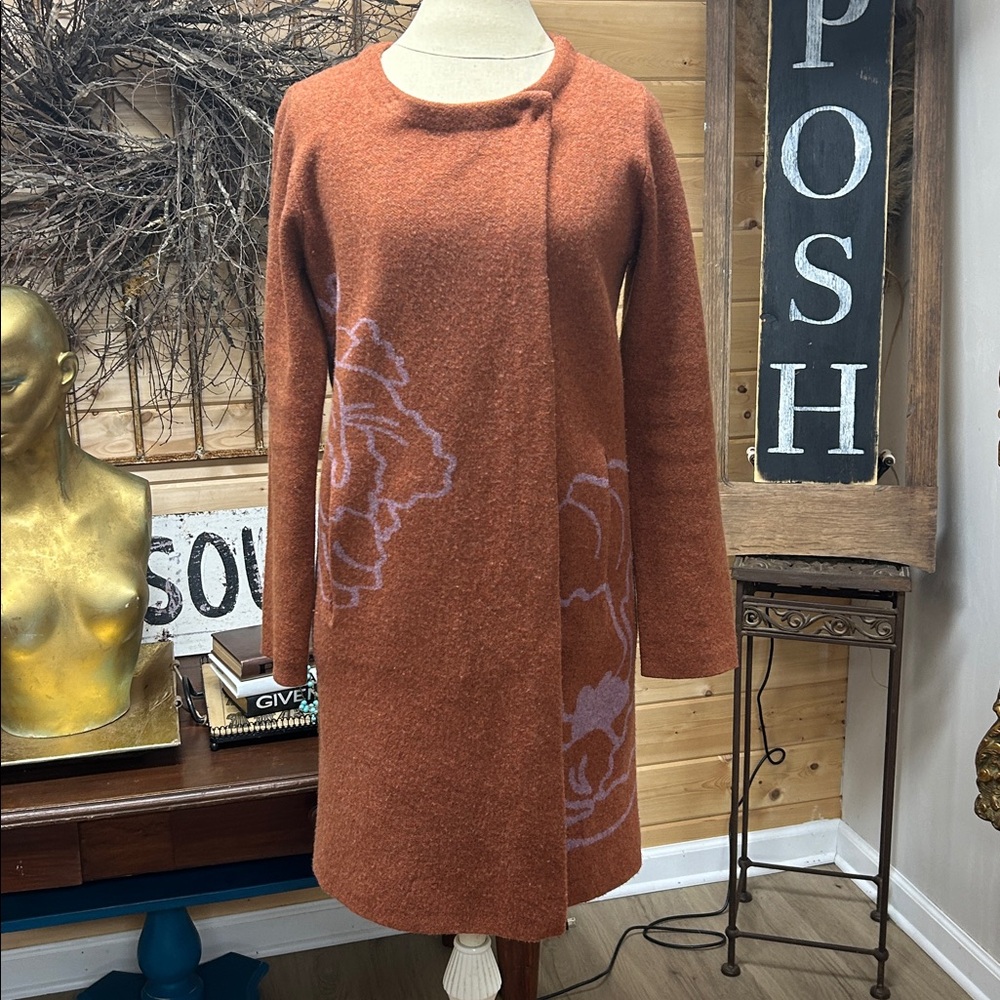Anthro Field Flower Car Coat
